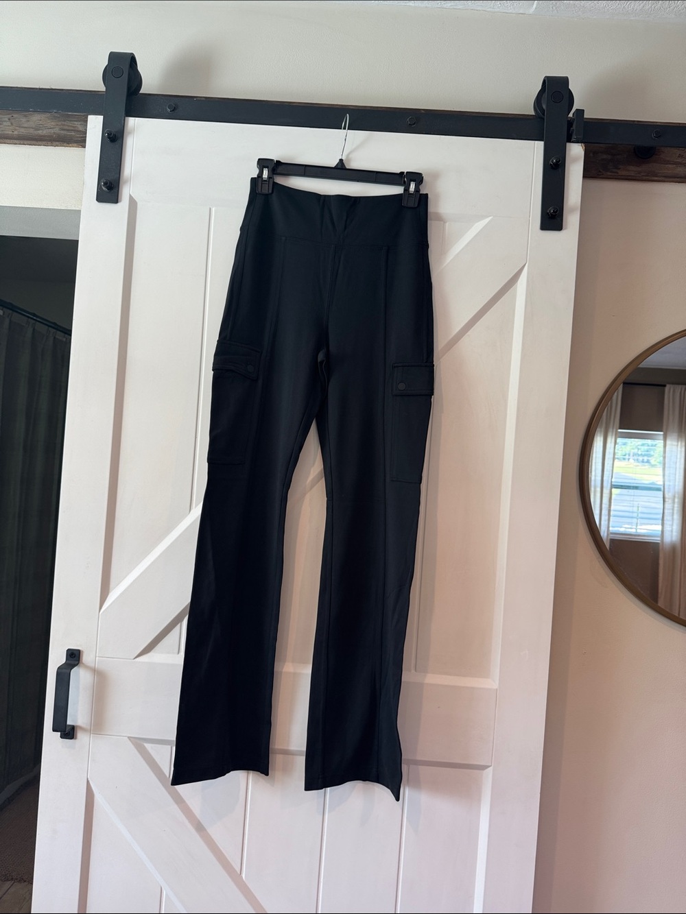 Athleta Black High-Rise Flare Cargo Pants